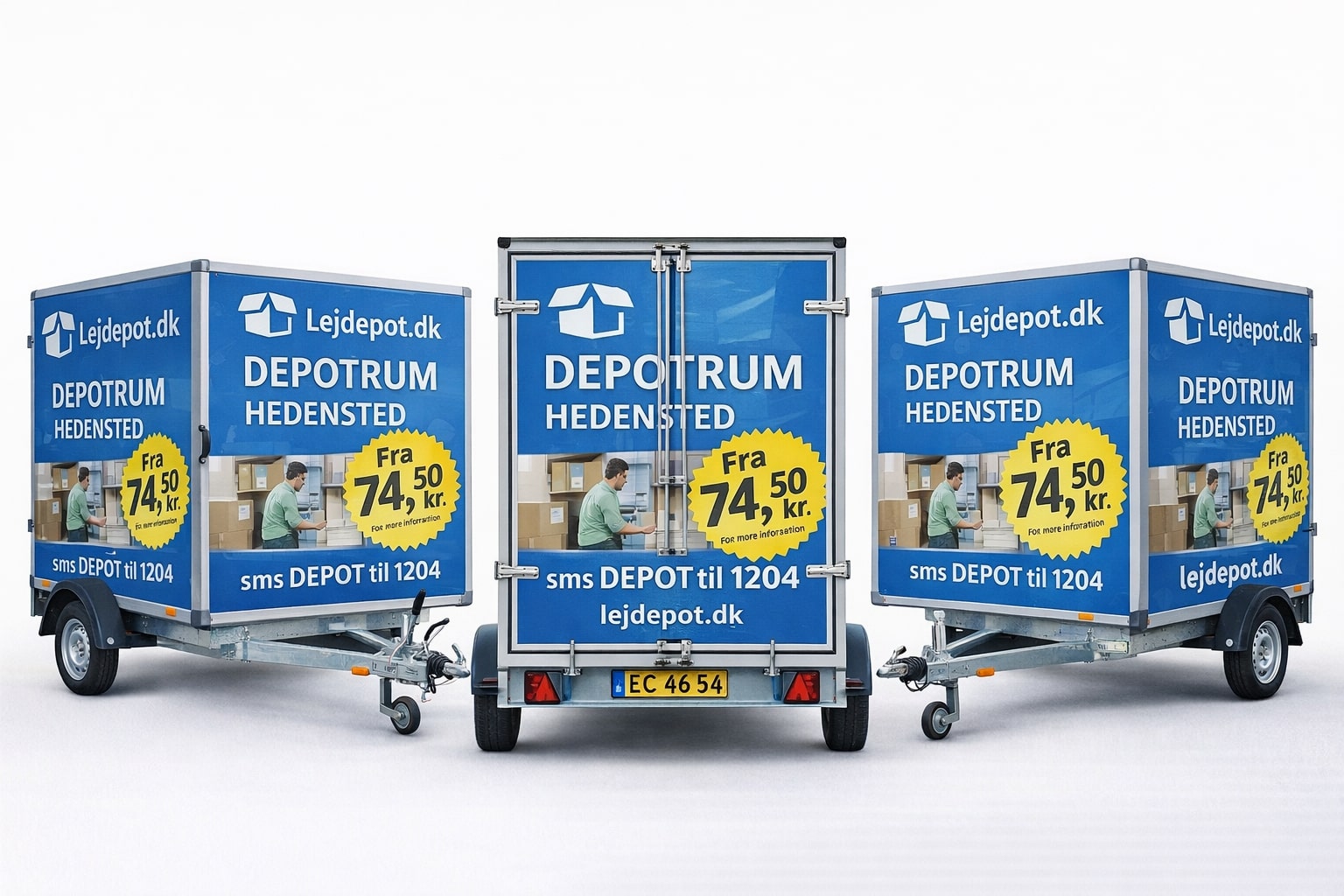 Lejdepot.dk lukket trailer til udlejning - Depotrum Hedensted